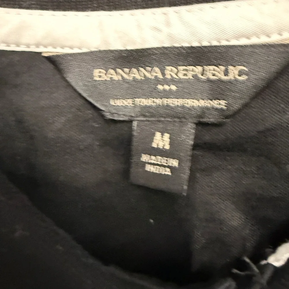 Banana Republic Mens Luxe Touch Performance Polo Shirt Black Short Sleeve Medium